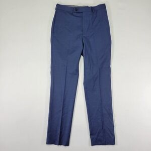 Calvin Klein Men's Dress Pant Trousers Blue Wool Natural Stretch SLIM Size 30x32